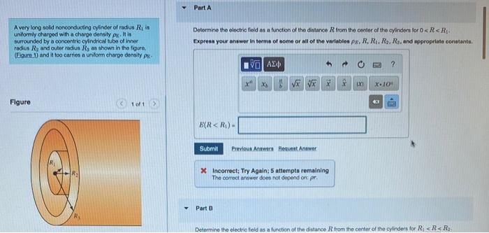 Solved - Part B Determine the electro field as a function of | Chegg.com