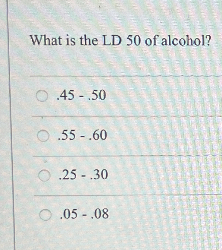Solved What is the LD 50 ﻿of | Chegg.com