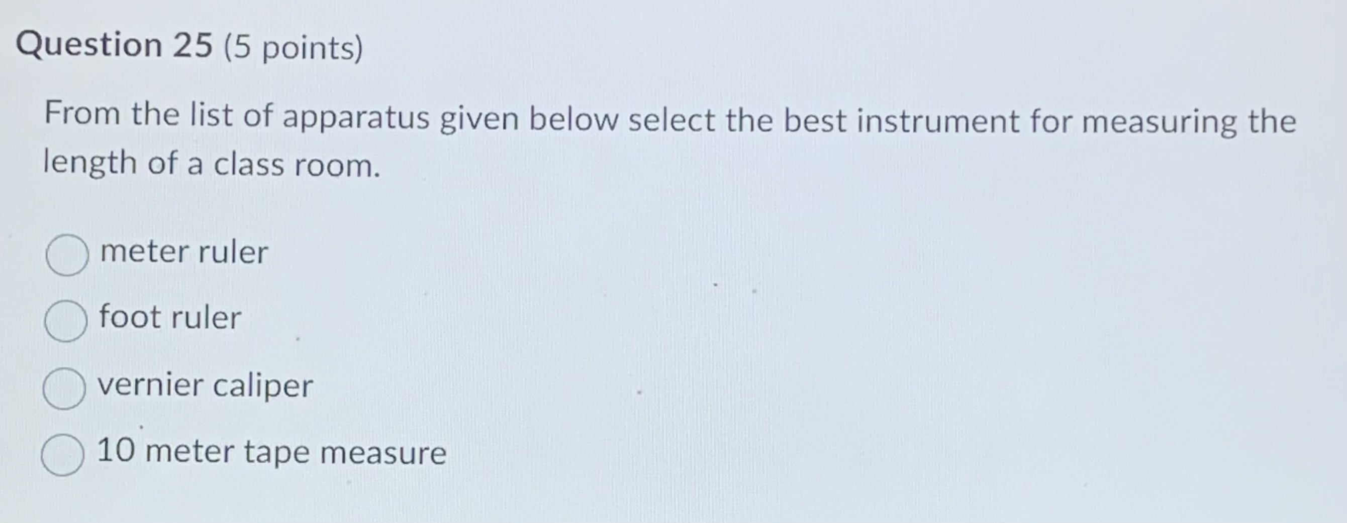 Solved Question 25 (5 ﻿points)From the list of apparatus | Chegg.com