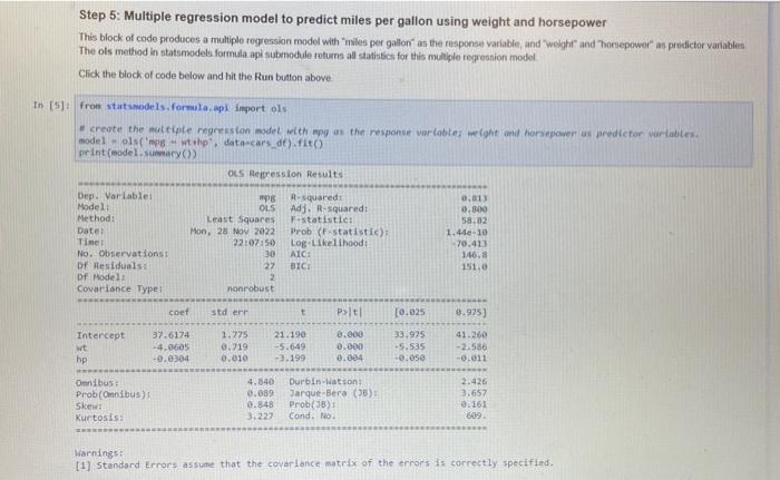 Solved Step 1: Generating cars dataset This block of Python | Chegg.com