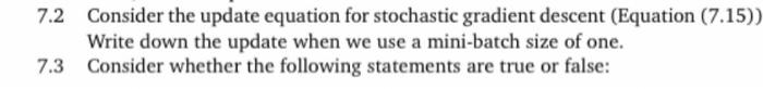 Solved Consider the update equation for stochastc gradient | Chegg.com