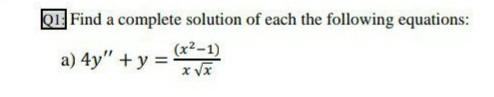 Solved QI Find a complete solution of each the following | Chegg.com
