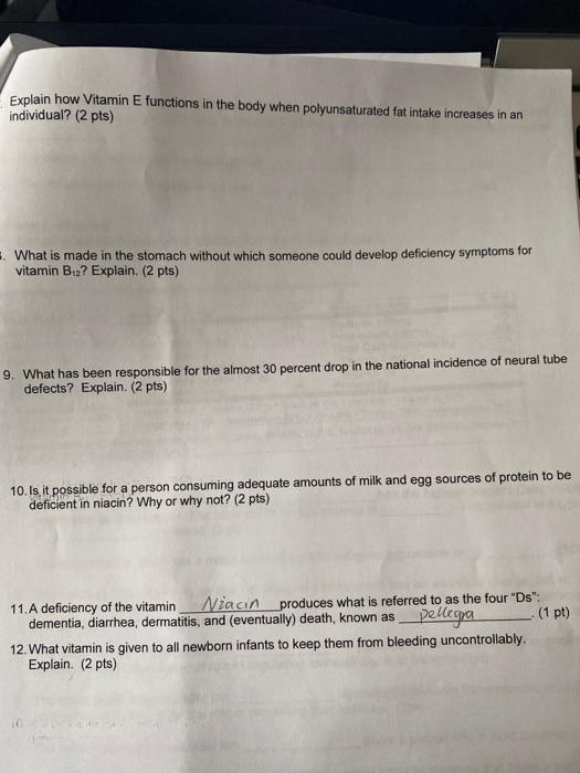 Solved Explain how Vitamin E functions in the body when