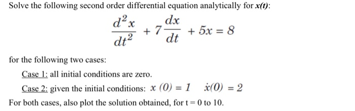 Solved Solve the following second order differential | Chegg.com