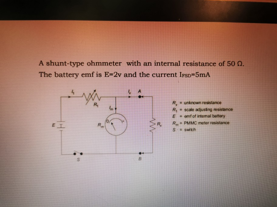Solved A shunttype ohmmeter with an internal resistance of