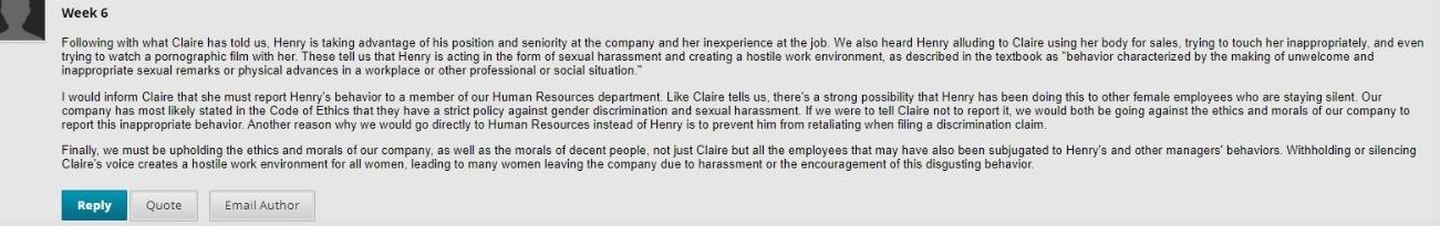 Solved Week 6 inappropriate sexual remarks or physical | Chegg.com