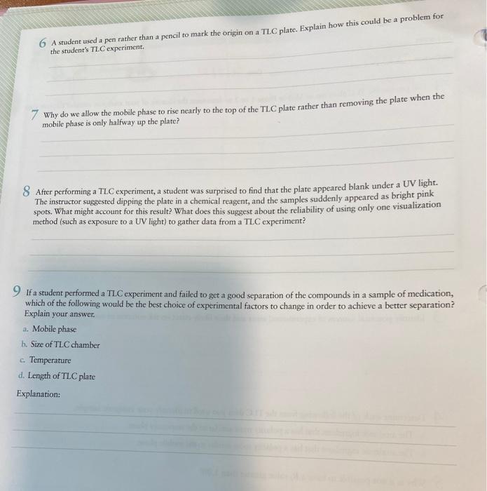 Solved 1 Did you use the TLC plate run in Mobile Phase 1 or