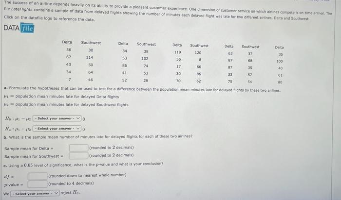 Solved The success of an airline depends heavily on its | Chegg.com