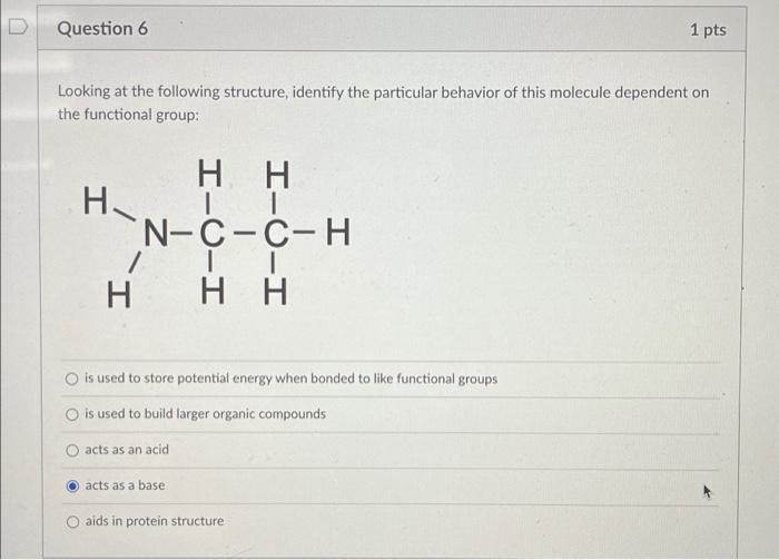 Solved Question 1 1 pts Looking at the following structure, | Chegg.com