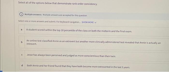 Solved Select All Of The Options Below That Demonstrate Rank Chegg