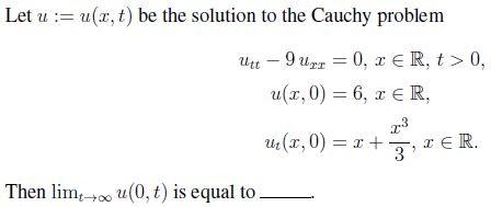 Solved Let u:=u(x,t) be the solution to the Cauchy problem | Chegg.com