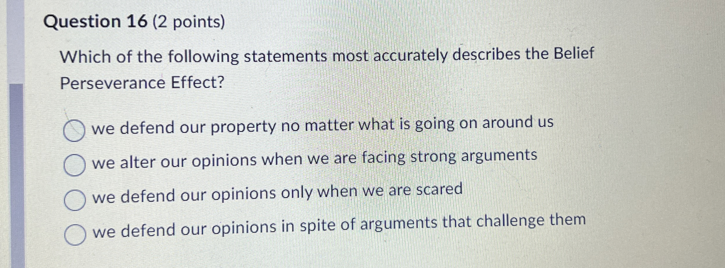 Solved Question 16 (2 ﻿points)Which of the following | Chegg.com