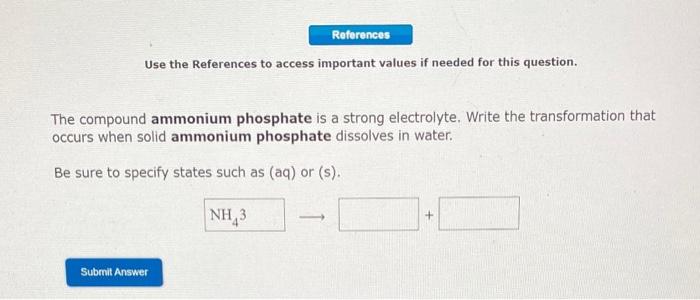 Solved The compound ammonium phosphate is a strong | Chegg.com