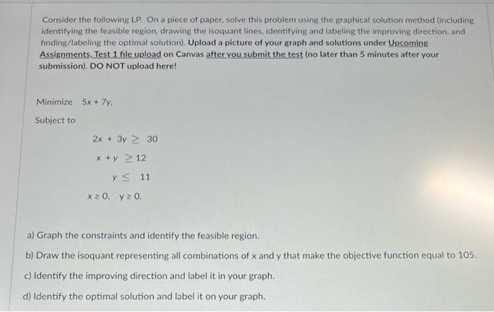 Solved Consider the following LP. On a piece of paper, solve | Chegg.com