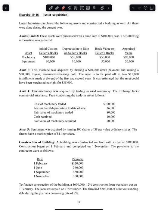 Solved Instructions: Records the acquisition of each of the | Chegg.com