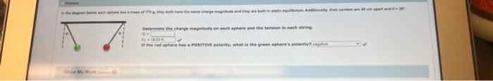 Solved A charget sebers if stabic equibrium is restimg on a | Chegg.com