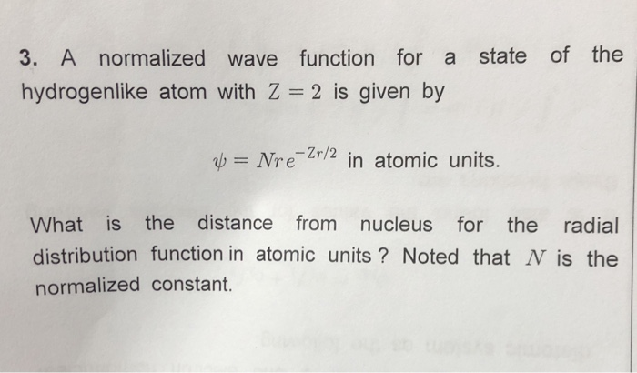 Solved 3. A normalized wave function for a state state of | Chegg.com