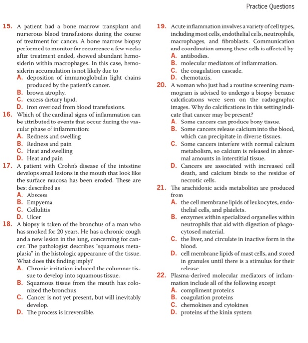 Solved Practice Questions 15. A Patient Had A Bone Marrow...