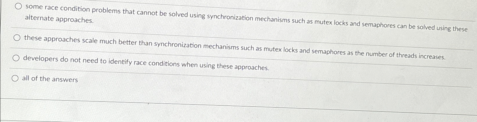 Solved some race condition problems that cannot be solved | Chegg.com