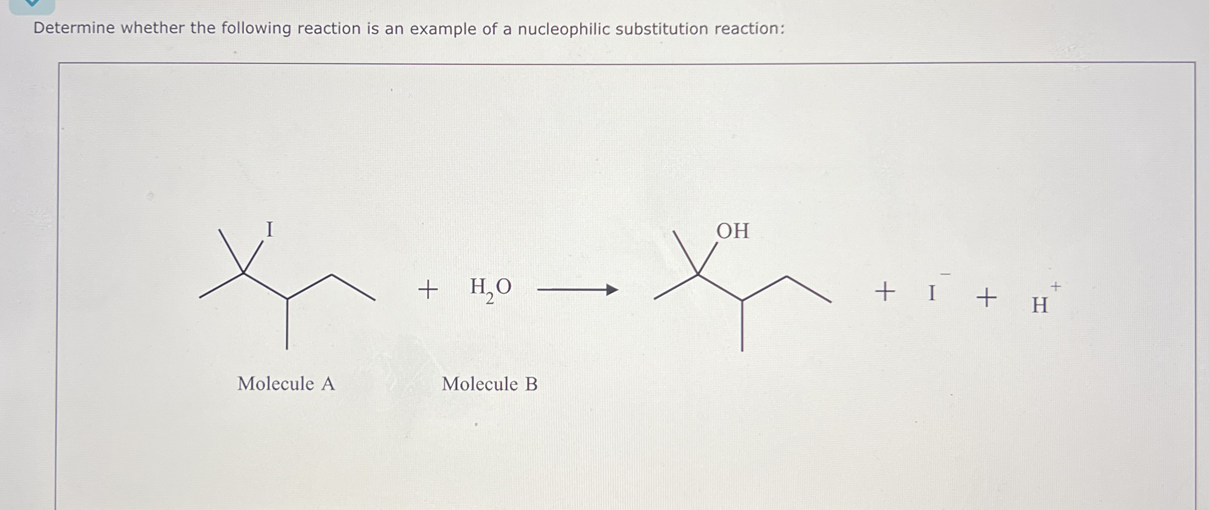 Determine whether the following reaction is an