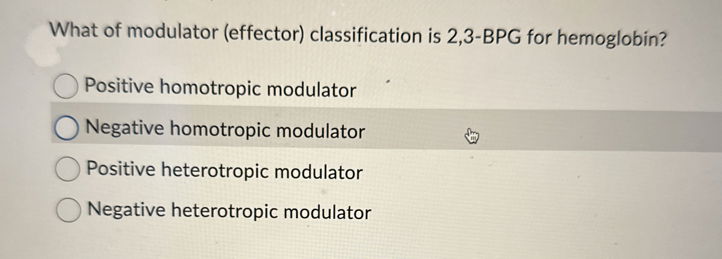 Solved What of modulator (effector) ﻿classification is | Chegg.com
