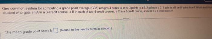 Solved student who gets an A in a 3 -credit course, a B in | Chegg.com