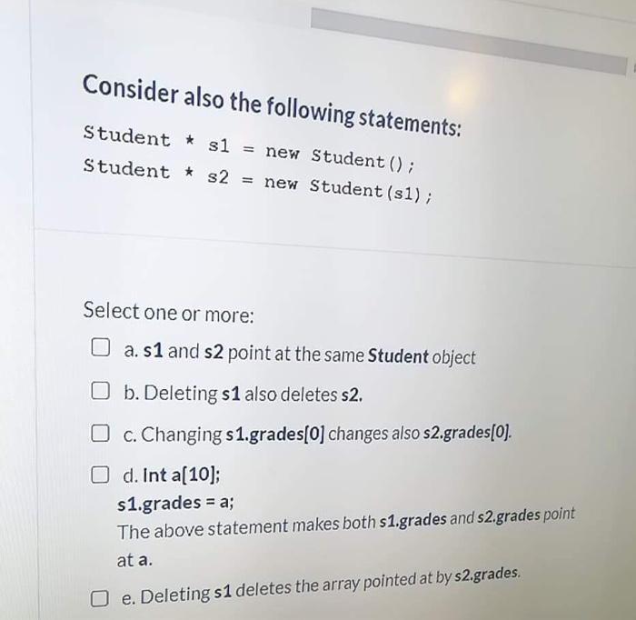 Solved Consider The Following Class Declaration: Class | Chegg.com