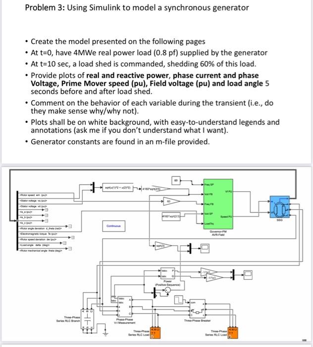 Solved Problem 3: Using Simulink to model a synchronous | Chegg.com