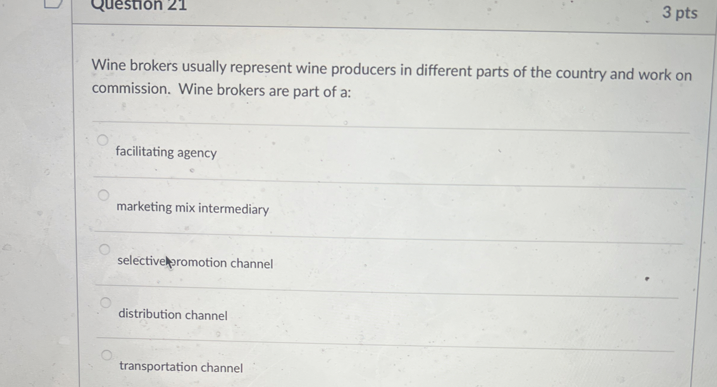 Solved Wine brokers usually represent wine producers in