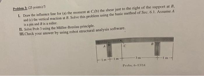 Solved Problem 3: \( (25 \) Points) \( / 3 \) I. Draw The | Chegg.com