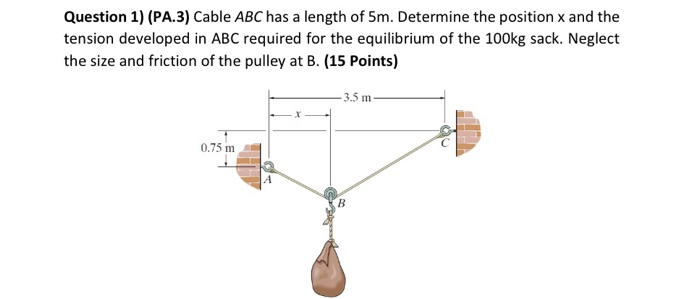 Question 1 Pa 3 Cable Abc Has A Length Of 5m Chegg 
