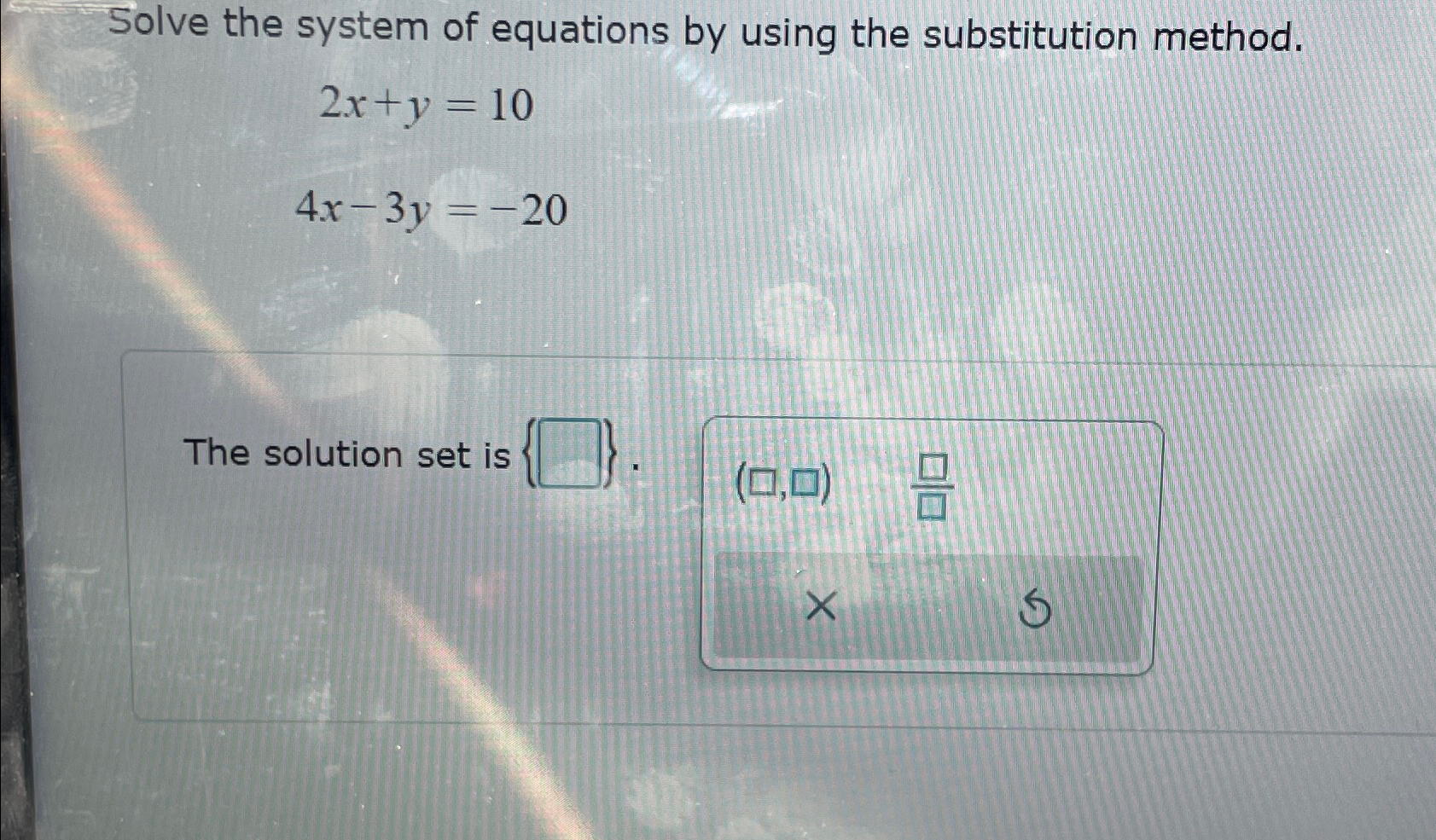 Solved Solve the system of equations by using the | Chegg.com