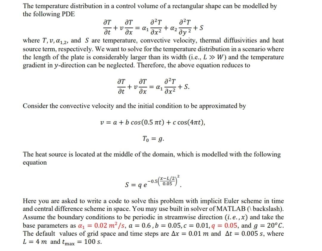 = di + A2 The temperature distribution in a control | Chegg.com