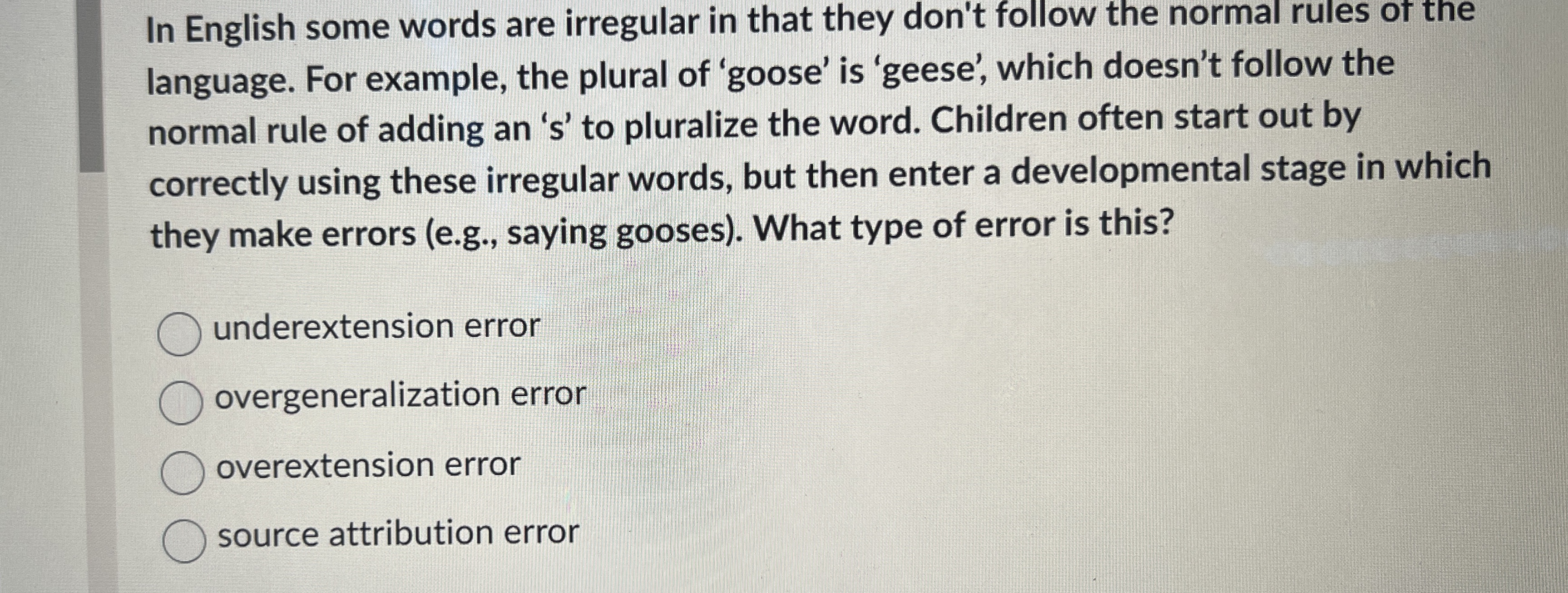 Solved In English some words are irregular in that they | Chegg.com