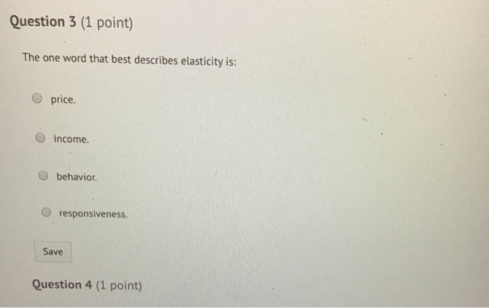 Solved Question 3 (1 point) The one word that best describes | Chegg.com