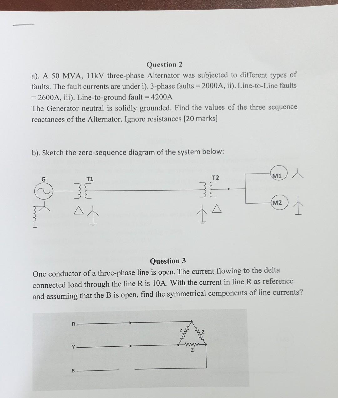 Solved Question 2 a). A 50 MVA, 11kV three-phase Alternator | Chegg.com