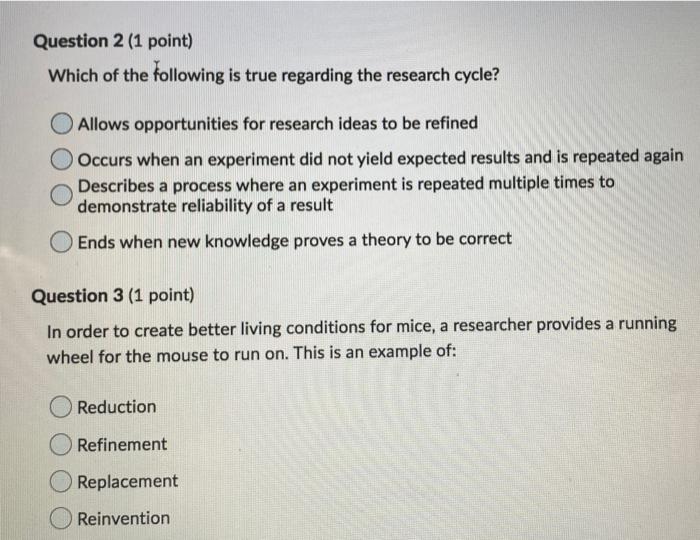 Solved Question 2 (1 point) Which of the following is true | Chegg.com