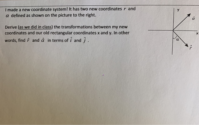 Solved I Made A New Coordinate System! It Has Two New | Chegg.com