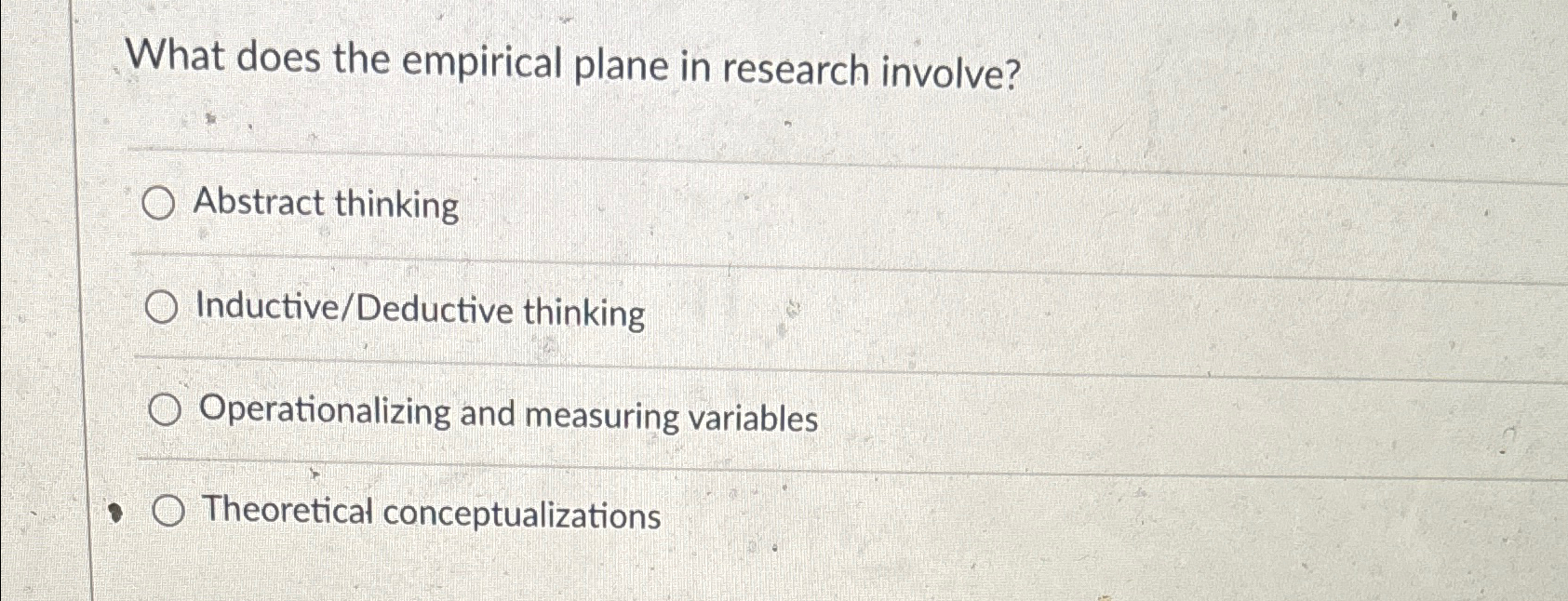 Solved What does the empirical plane in research | Chegg.com