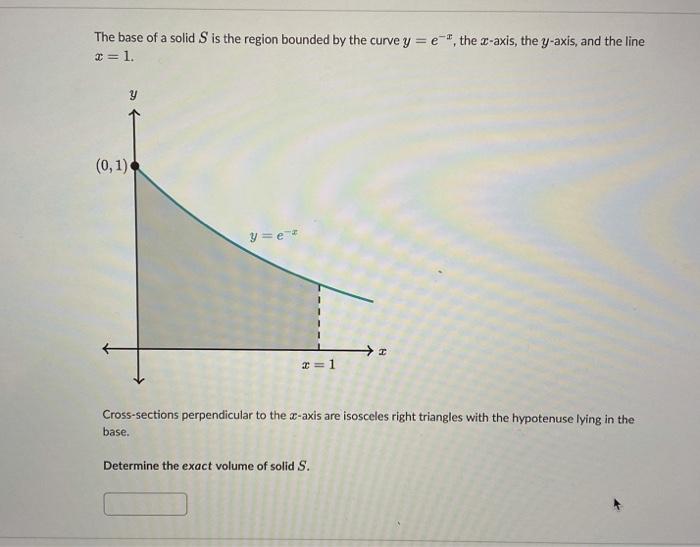 Solved The base of a solid S is the region bounded by the | Chegg.com