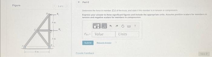 Solved Determine the force in member DE of the truss, and | Chegg.com