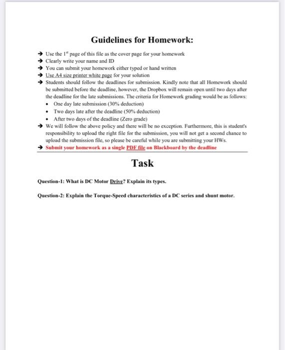 Solved Guidelines for Homework: Use the 1