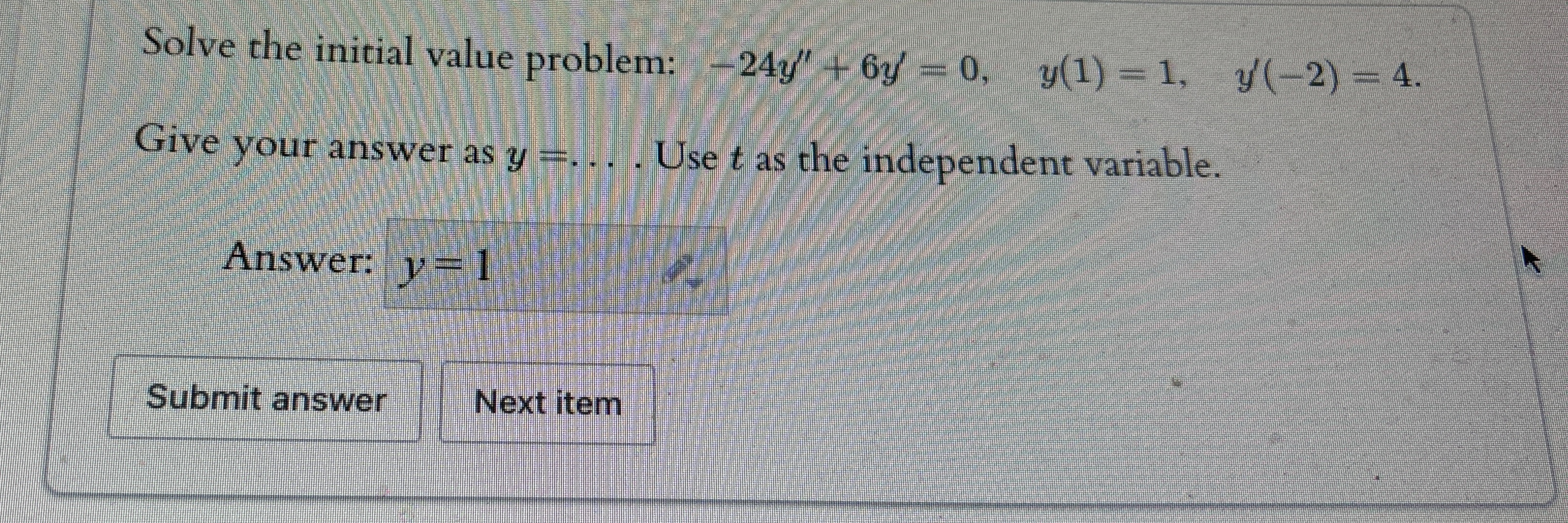 Solved Solve the initial value problem: | Chegg.com