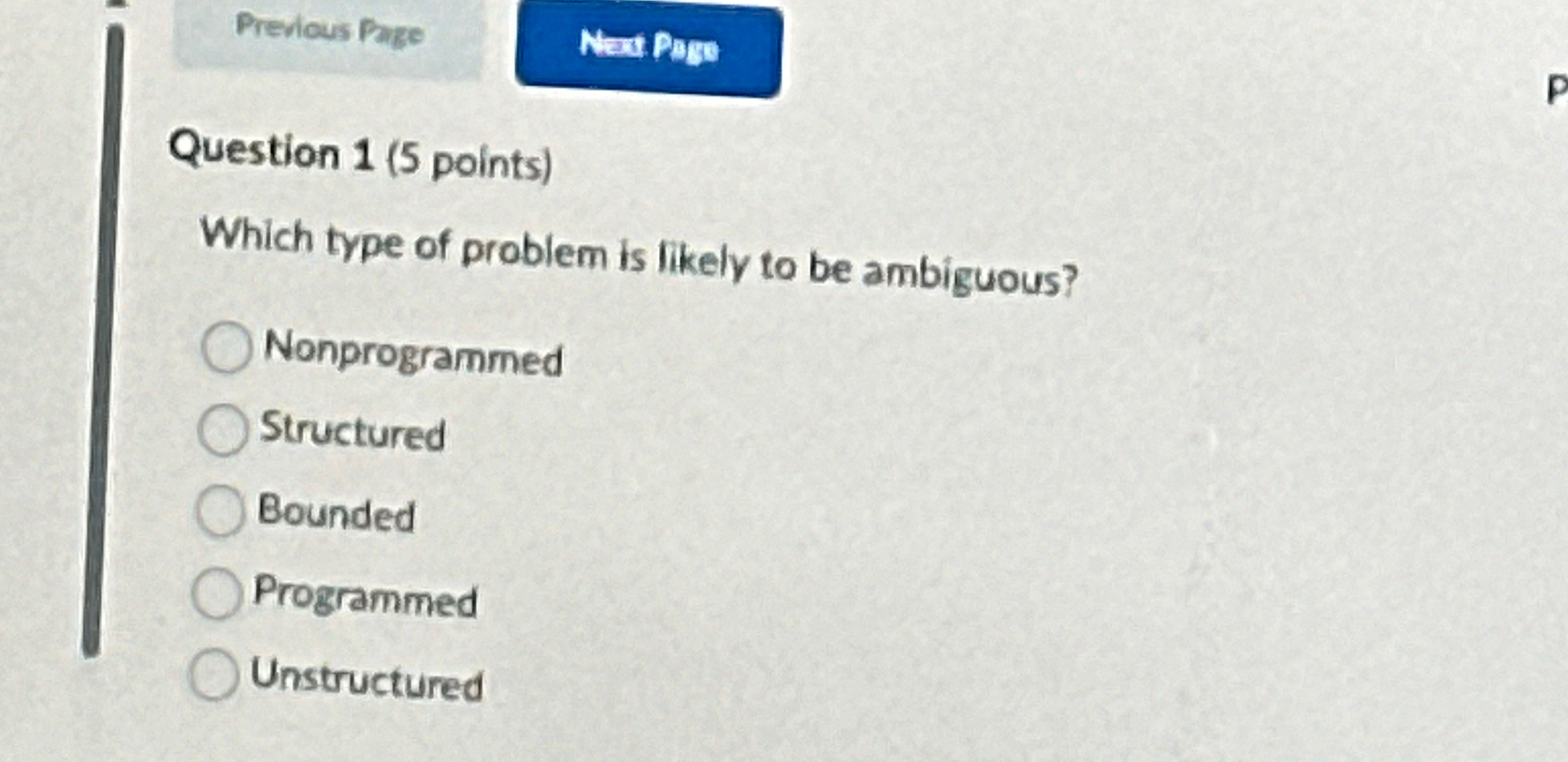 Solved Question 1 5 ﻿points Which Type Of Problem Is Likely