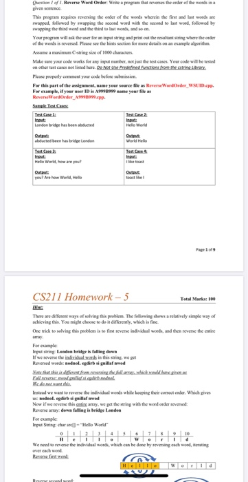 Solved Chestion Of L Evere Word Order W E Program That E Chegg Com
