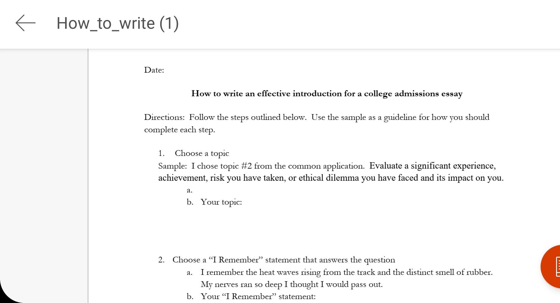 how to write an introduction for a college application essay