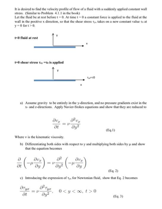 It is desired to find the velocity profile of flow of | Chegg.com