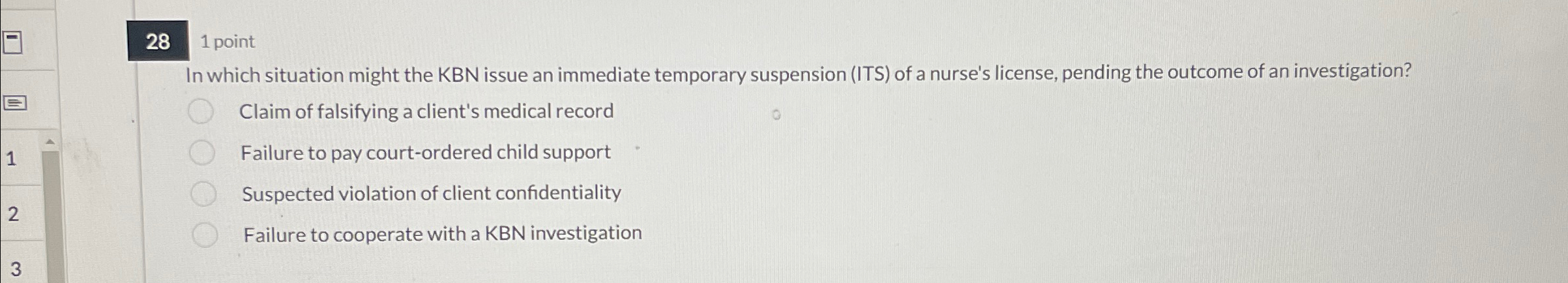 Solved 281 ﻿pointIn which situation might the KBN issue an | Chegg.com