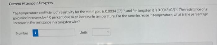 Solved The temperature coefficient of resistivity for the | Chegg.com