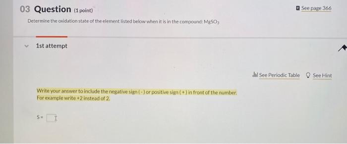 Solved See page 366 03 Question (1 point) Determine the | Chegg.com